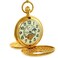 OGLE Vintage Copper Double Cover Tourbillon Phases Moon Chain Fob Self Winding Automatic Mechanical Pocket Watch(Luminous Dial)