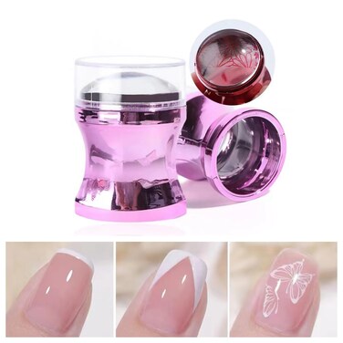 ZBJBinCH A Set French Tip Tool, Nail Stamper kit, French Nail Stamper, Nail Art Stamper Fast Jelly Stamper Accurate Nail Tip Stamp for Nail Art Design