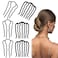 Teaaha 6 PCS Metal Hair Side Combs U Shaped Hair Fork Clip, French Twist Comb Vintage for Updo Bun, Teeth Hair Pin Stick for Hairstyle Hair Accessories, Thick&amp;fine Hair Combination