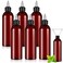 Barydat 6 Pcs Twist Top Applicator Bottle 8 oz Refillable Squeeze Bottle Empty Hair Oil Applicator Amber Plastic Bottles with Open Close Nozzle and 2 Funnels for Liquid Hair Oil Shampoo Lotion