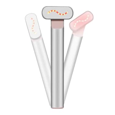 Red-Light Therapy for Face and Neck - Facial Wand Device for Skin, Wrinkles Portable Device with Microcurrent, Heat, and Vibrating Massage