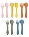 10 Pcs Silicone Baby Spoons and Baby Forks, Chewable Baby Utensils for Self-Feeding, Silicone Baby Utensils, Kids Utensils for Over 6 Months Babies Spoon toddler utensil