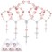 50 Pieces Baptism Favors for Girls Include 25 Pcs Pink Baptism Rosary Baby Rosary Mini Rosary and 25 Pcs Organza Bags Baptismal Gifts Baby Christening Gifts for First Communion Decorations Party