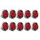 Partsam 10Pcs Red 4" Inch Round LED Trailer Tail Lights 12LED Flange Mount Stainless Steel Chrome Bezel Waterproof Stop Turn Tail Brake Lights Replacement for Trucks RV 12V