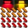Partsam 20Pcs 4 inch 8LED Rectangular Side Marker Clearance Lights, Running Lights for Trailer Turck RV Camper Motorhome Car Truck, 12V (10 Amber + 10 Red)