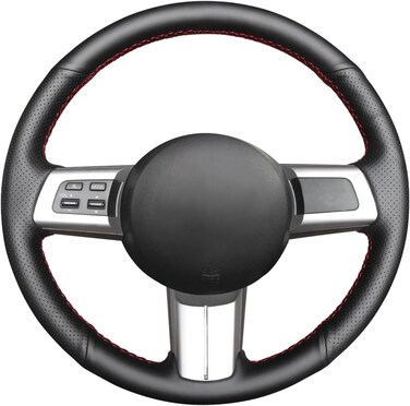 MEWANT Customized Hand-Stitch Black Artificial Leather Car Steering Wheel Cover for Mazda MX-5 2016 2017 2018 2019 Automotive Interiors Steering Wrap