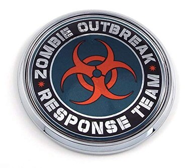 Zombie Outbreak 2.75" Car Chrome Round Emblem Decal 3D Badge