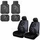 8pc Star Wars Darth Vader Black Seat Covers Front Rear Rubber Floor Mats Set New