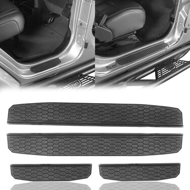 Hooke Road for Jeep Door Sill Entry Guard Plate Thresholds for Jeep Wrangler JL Unlimited &amp; Gladiator JT 2018 2019 2020 2021 2022 2023 2024 2025