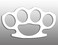 White Vinyl Brass Knuckles Shaped Sticker (Window Decal Badass MMA Fight Fighter Funny for car Truck or Laptop (3 x 5 inch)