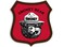 Red Smokey Bear Shield Shaped Sticker (Logo Forest Hike Camp Fish Smoky Vinyl Decal for Cars, Trucks and Laptops (3 inch)