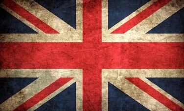 Vintage Union Jack Flag Sticker (UK Britain British London Old Look Vinyl Decal (3 x 5 inch)