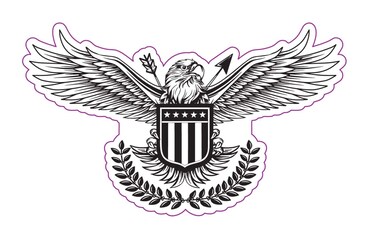WickedGoodz American Eagle Decal - Patriotic Eagle Bumper Sticker - Federal Eagle Sticker
