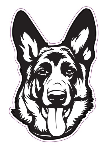 WickedGoodz German Shepherd Decal - Dog Breed Bumper Sticker - Shepherd Dog Owner Sticker