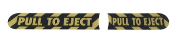 PULL TO EJECT Sticker Decal Set for Jeep Wrangler JK, JKU, Sahara, Rubicon