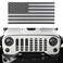Hooke Road Wrangler Grill Insert US Flag Front Mesh Grille Screen Bug Deflector for 2007-2018 Jeep Wrangler JK &amp; Wrangler Unlimited (Black&amp;White Old Glory)