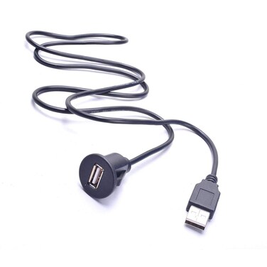 Universal Auto USB Extension Cable Dashboard Flush Mount for Car Radio Stereo Android Wince Head Unit DVD CD Media Player 3 Feet