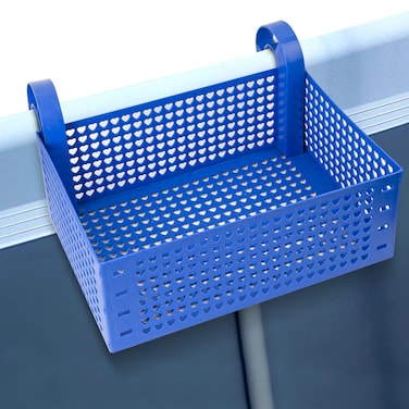 Amviner Poolside Storage Basket, Pool Accessories for Above Pools, Pool Cup Holder Fits 1.7 Inch Pool Frames or Less Top Bar