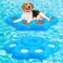 Blueweenly 2 Pcs Large Inflatable Dog Pool Float 50 Inch Dog Paw Shaped Floats Inflatable Stay Dry Pet Swimming Float Ride on Pool Raft for Dogs Up to 110 lb