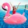 TURNMEON 52" Giant Inflatable Pool Float Flamingo Party Toys with Sturdy Handles, Summer Beach Floaties Swimming Pool Inflatables Ride-on Pool Raft Lounge for Adults Kids Teens (Flamingo and Unicorn)