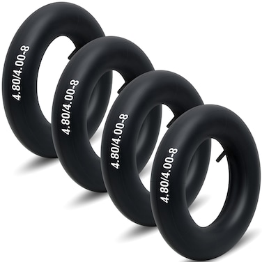 Datanly 4 Pcs 4.80/4.00-8" Tire Inner Tube Heavy Duty Replacement Inner Tube for Wheelbarrows, Hand Trucks, Lawn Mowers, Carts, Dolly, Trailers and More, Black