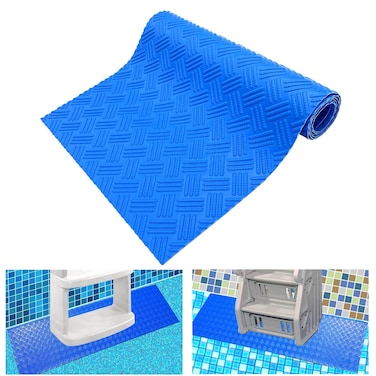 SKARUMMER Swimming Pool Ladder Mat - Protective Pool Ladder Pad Step Mat with Non-Slip Texture, Blue Medium Blue Medium Pool Step Mat, Pool Liner Protection Mat (30 X 36 inch)