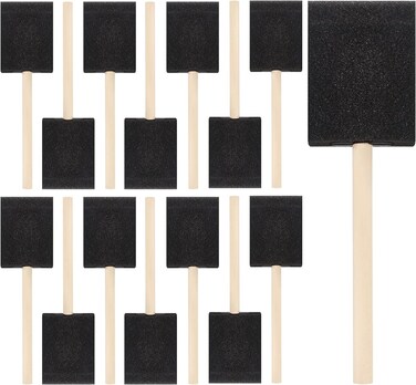Qatalitic 20 Pcs Foam Paint Brushes, 2 Inch Sponge Brushes with Wood Handles, Light &amp; Durable, Ideal for Art &amp; Painting, Staining, Varnishes, Mod Podge, DIY Craft Projects