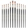 12 Pcs Filbert Paint Brushes Soft Artist Brushes Flat Nylon Bristles Painting Brushes with Wood Handle Paint Brush Set for Acrylic Oil Watercolor Gouache Painting