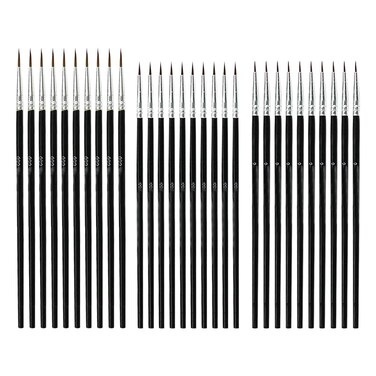 ccHuDE 30 Pcs Tiny Detail Paint Brushes Fine Detailing Miniature Brushes Small Art Painting Brush Ultra Fine Tip Thin Paintbrush for Acrylic Watercolor Oil