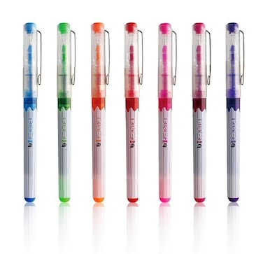 Fude Ball 7-Color Set, fude pen 1.5mm Gel Ballpoint Pen, Made in Japan, CFR-150FBC