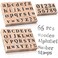 Marspark 66 Pcs Wooden Alphabet Number Stamps Small Letters Wooden Rubber Number Letter with Symbols for Rubber Stamps, DIY Projects, Arts and Crafts, Scrapbooking, Classroom, Games
