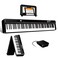 TERENCE Piano Keyboard, 88 Key Full Size Weighted Folding Piano Keyboard, Digital Keyboard Piano with 2X25W Speakers, Music Stand, Keyboard Stickers, Earphones and Sustain Pedal