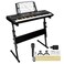 Piano Keyboard for Kids Beginner, 61 Key Digital Keyboard Piano Set with Headphone, Microphone, Music Sheet, Power Adapter, Piano Stand, Black