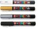 Uni Posca Paint Marker Extra Fine (0.7mm) - WHITE/GOLD/SILVER/BLACK, Pack of 4