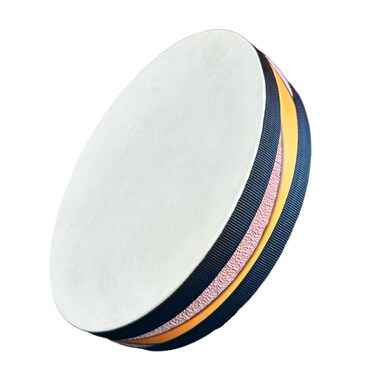 BORIYAM Ocean Drum,10'' Handmade Wooden,Natural sheepskin，Musical Healing Instrument, Orff Percussion, Simulates the Sound of Ocean Waves,For Recreation,Yoga Meditation, Stress Relief and Relaxation