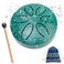 Transni Rain Drum for Outside Garden, 3 Inches 6 Tones Steel Tongue Musical Instrument Drum Rain Chime, Musical Instruments for Gift With Drum Bag, Music Book, Drum Mallets (Green)