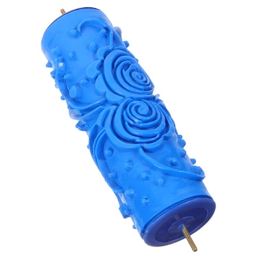SEWACC Flower Leaves Wood Grain Roller Soft Rubber Head Window Shade Rod Replacement Model Wall Cylinder Art Wall Roller Decorative Pattern Paint Roller Paint The Wall Texture