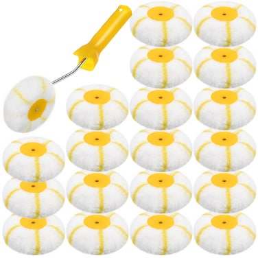 Leumoi 21 Pieces Corner Paint Roller Kit Including 20 Pcs Drywall Corner Tool 3 Inch Paint Roller, 12 Inch Handle Roller House Paint Rollers for Drywall Mud and Paint Application
