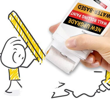 White Paint for Walls, Portable Paint Roller Kit for Effortless Cleaning &amp; Pristine Walls, Small Roller Brush Repair Kit Remove Stains, Scratches, Yellowing, Water-Based, Ready to Use(100g, White)