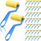 Tenceur 50 Pieces 3 Inch Foam Paint Rollers Painting Sponge Roller Small Sponge Paint Roller with Plastic Handle for Young Artists Kids Early Educational Graffiti Painting Art Craft Supplies