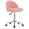 KKTONER Rolling Stool Swivel Office Chair Velvet Vanity Chairs Height Adjustable stools with Back for Bedroom Home Makeup Cosmetic Drafting(Pink)