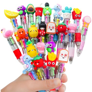 Fun Pens for Kids Multicolor Pen in One, 4-in-1 Cute Pens Bulk Kawaii Pens Mini Pens Ballpoint Pens Party Favors for Kids Birthday Gifts Classroom Prizes, 16Pcs
