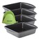 Wilton Perfect Results Square Pan Non Stick Baking Pan, Bundle Silicone Oven Mitts - Durable 8X8 Baking Pan, Even-Heating, Bakeware For Brownies, Cakes, Casseroles~ [Pack Of 4]