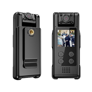 VIDCASTIVE 4K WiFi Body Camera with 64G Memory Card, Portable Body Worn Cam with 180&deg; Rotatable Lens, Night Vision, 2000mAh Battery for Daily Records, Delivery/Serving Jobs
