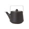 Japanese Kyusu Earthenware Teapot, Stainless Handle, Stylish Mino Ware, 10 fl oz, Made in Japan - Black