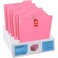 1InTheOffice File Folder Letter Size, 1/3 Tab File Folders, Letter-Size File Folder, Pink, 25 Pack