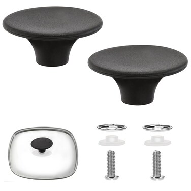 3 Pcs Stainless Steel Oven Knob Pan Lid Handle Replacement Knob Heat Resistant Kitchen Cookware Knob Handle for Other Enameled Cast Iron Oven (Black)