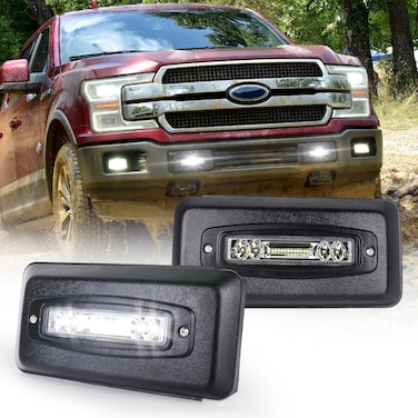 MOVOTOR Bumper Guards Pad with LED Lights 300% Brighter Replacement Inserts End Caps for 2018-2020 Ford F150