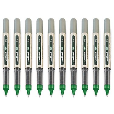 Uni-Ball EYE - UB-157 Rollerball Pens - 0.7mm Nib - Green - Pack of 10