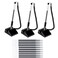 3 Pieces Desktop Pens with Plastic Chains and Pen Holder Counter Pen Set with Adhesive Base and 10 Pieces Black Ink Refills for Home Office Supplies (Black, 0.5mm)
